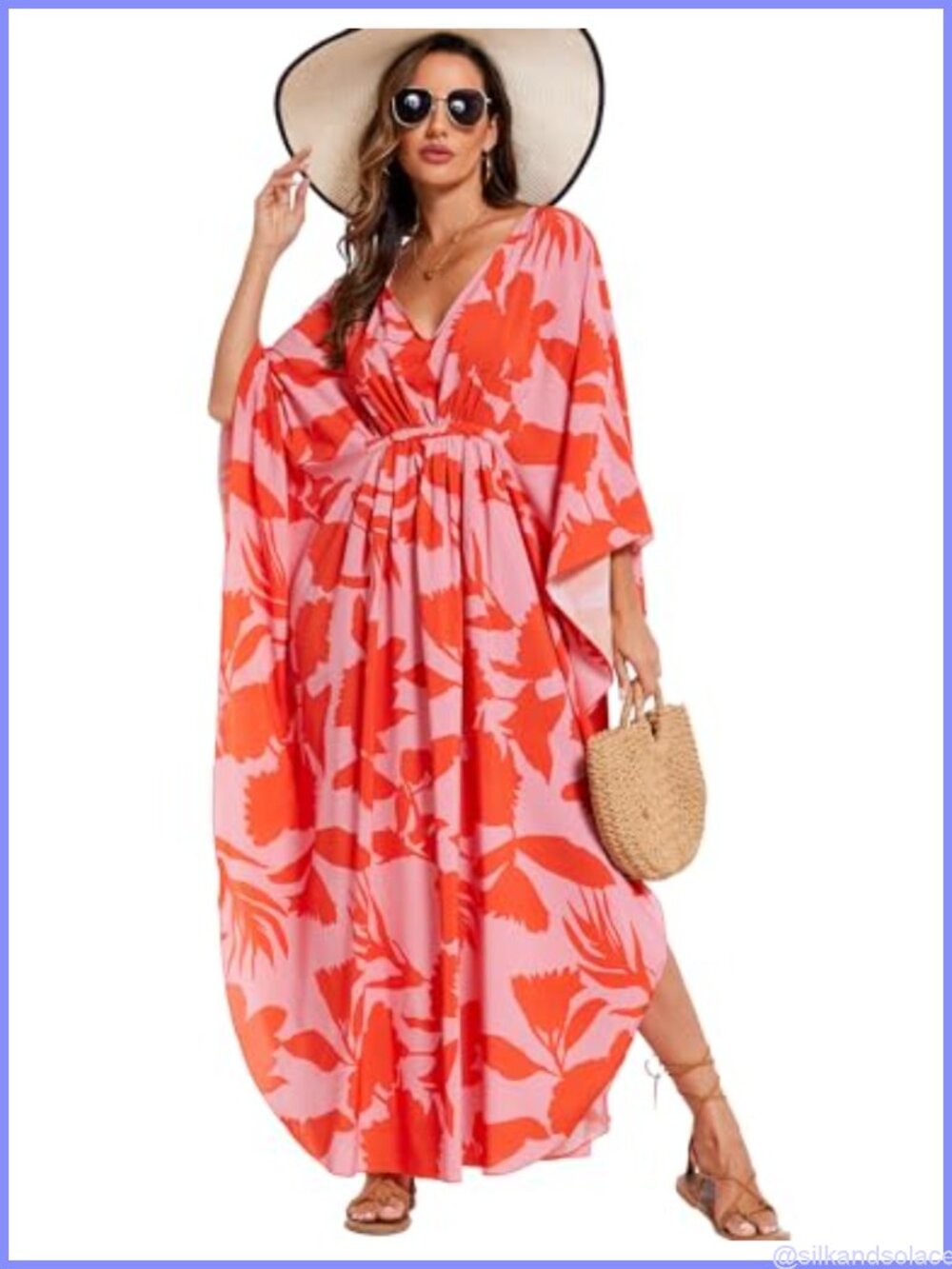 Kaftan Maxi Dress Women Summer Viscose Swimwear Cover Up Plus Size